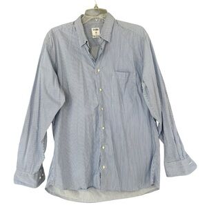GITMAN BROS Allen Edmonds Striped Button Up Shirt Men's Large 16.5 FLAWS